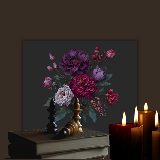 Dark Flower Bunch dark academia decor. High Gloss Metal Art Print 8" x 10" or 16" x 20"