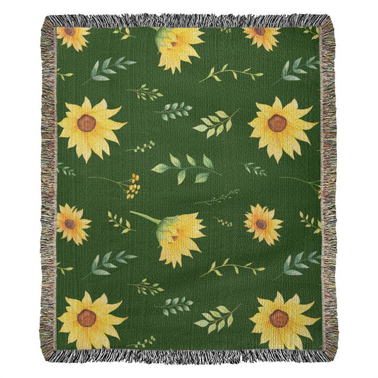 Mothers Day Blanket Sunflower Throw Blanket Sunflower Adult Blanket. Our woven throw blankets are ideal gift for Flower lovers, 100% Woven Cotton Yarn.