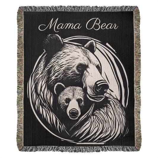 Mothers Day Blanket Mama Bear Throw Blanket Bear Adult Blanket. Our woven throw blankets are ideal gift for Bear lovers, 100% Woven Cotton Yarn.