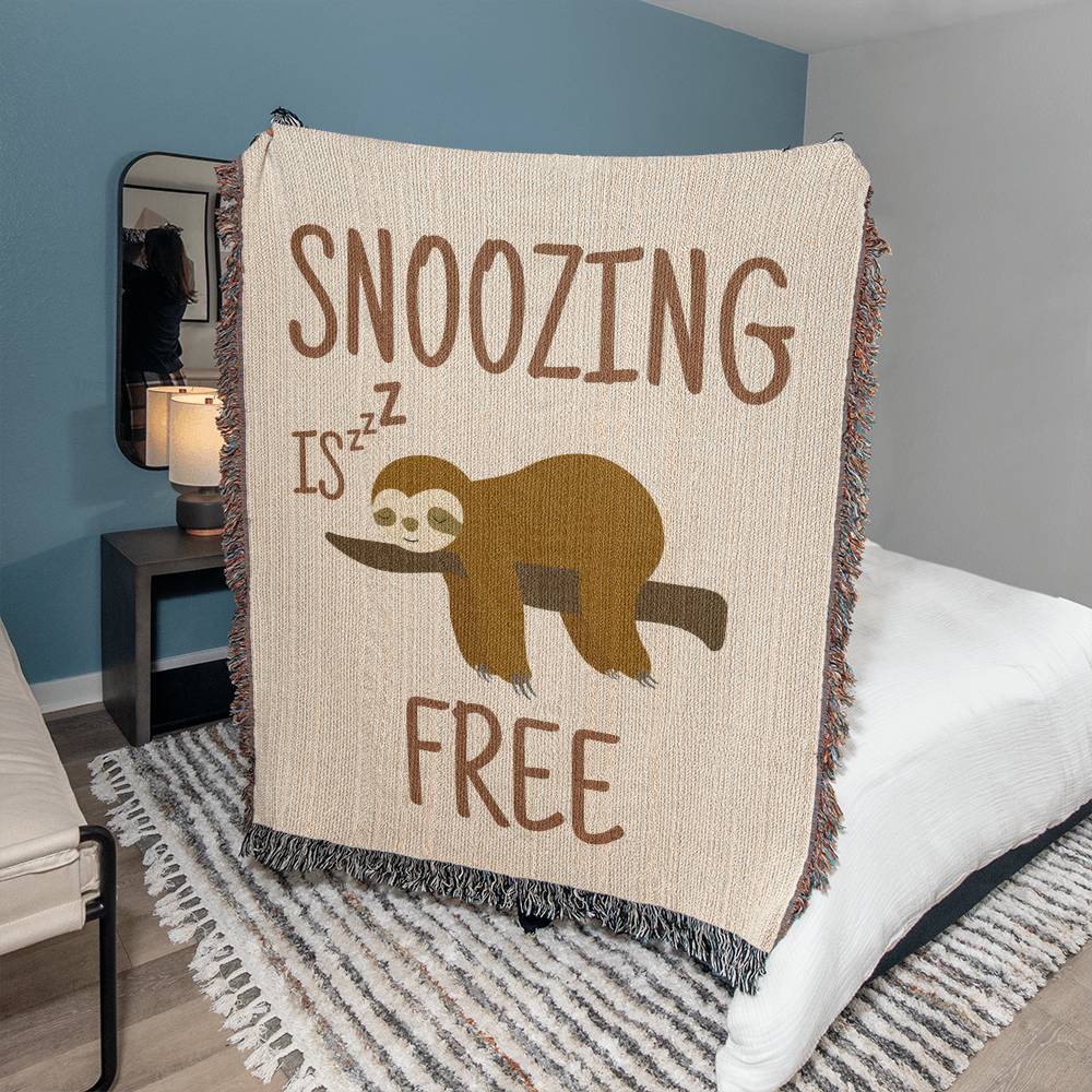 Mothers Day Blanket Snoozing Sloth Throw Blanket Animal Adult Blanket. Our woven throw blankets are ideal gift for Animal lovers, 100% Woven Cotton Yarn.